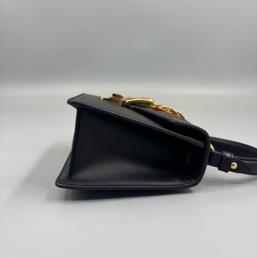 Gucci Web Mini Sylvie Shoulder Bag Calfskin Black Green Red