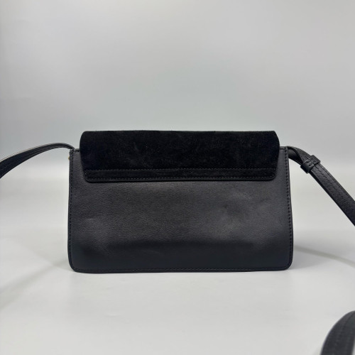 Chloe Mini Faye Day Shoulder Bag Suede Calfskin Black