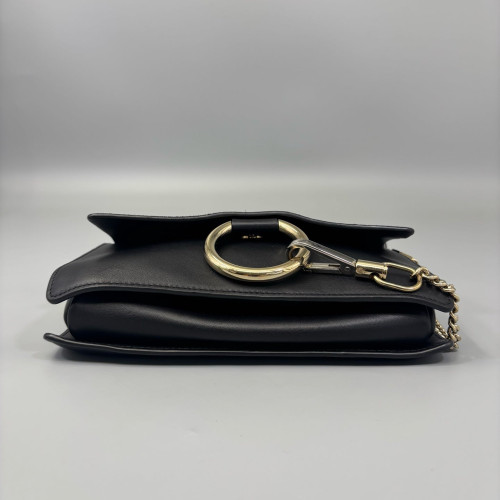 Chloe Mini Faye Day Shoulder Bag Suede Calfskin Black