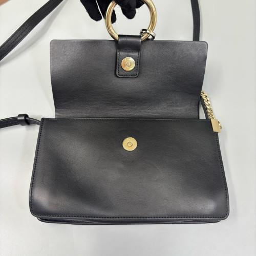 Chloe Mini Faye Day Shoulder Bag Suede Calfskin Black