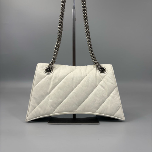 Balenciaga Crush Chain Shoulder Bag Xs Calfskin White