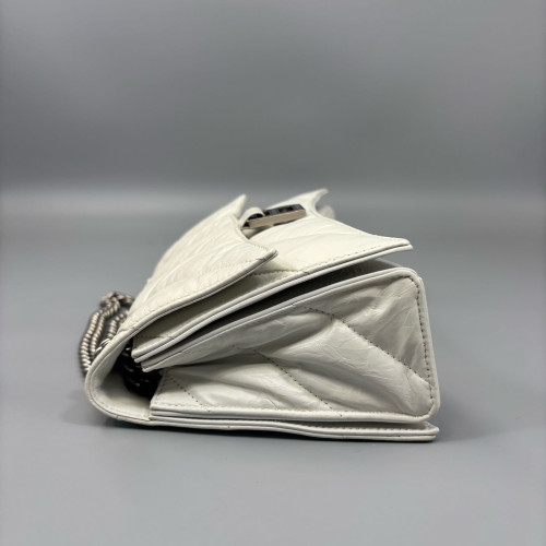 Balenciaga Crush Chain Shoulder Bag Xs Calfskin White
