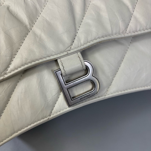 Balenciaga Crush Chain Shoulder Bag Xs Calfskin White