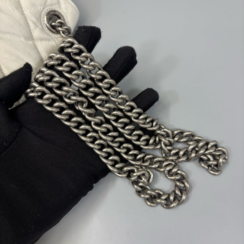 Balenciaga Crush Chain Shoulder Bag Xs Calfskin White