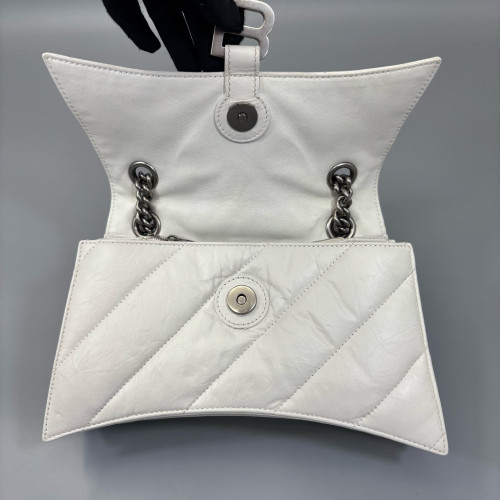 Balenciaga Crush Chain Shoulder Bag Xs Calfskin White