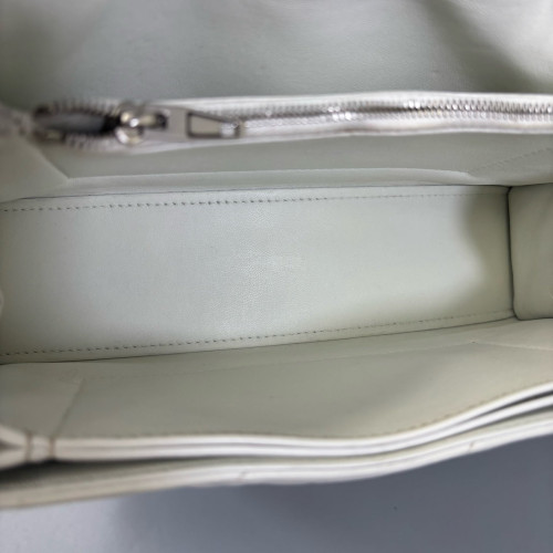 Balenciaga Crush Chain Shoulder Bag Xs Calfskin White