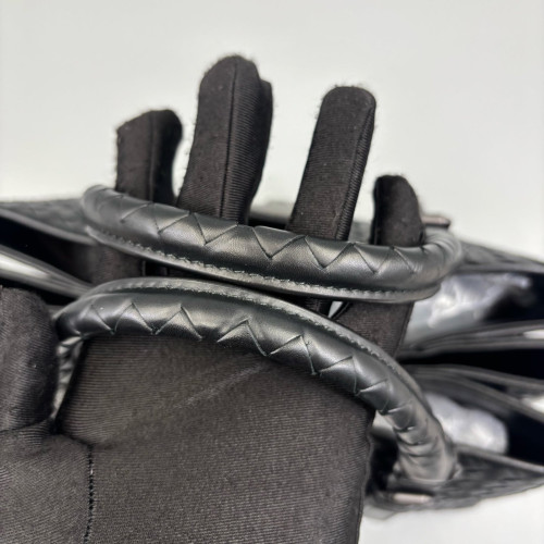 Bottega Veneta Small Roma Tote Bag Lambskin Intrecciato Nappa Black