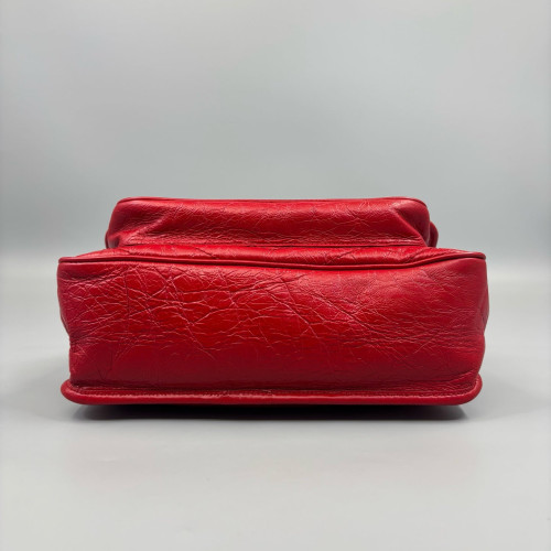 Yves Saint Laurent Medium Niki Chain Pull Up Leather Red