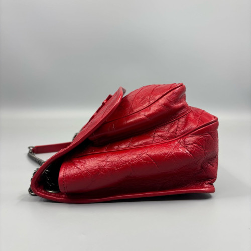 Yves Saint Laurent Medium Niki Chain Pull Up Leather Red