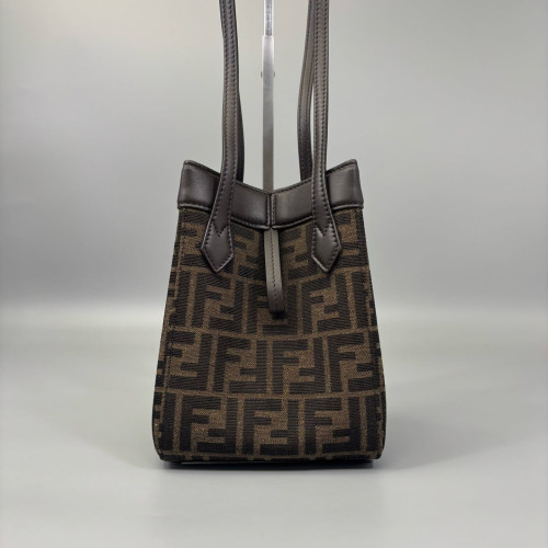 Fendi Mini Origami Zucca Calfskin Brown Dark Brown