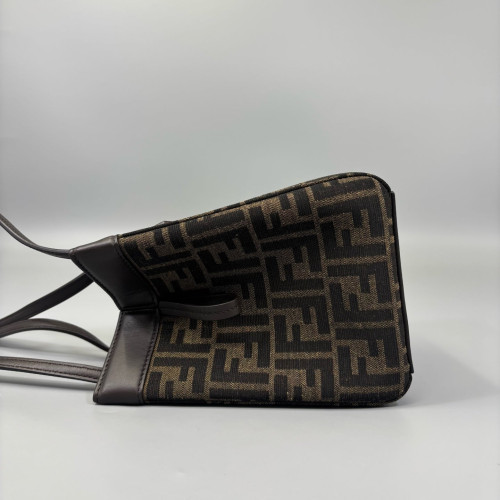 Fendi Mini Origami Zucca Calfskin Brown Dark Brown