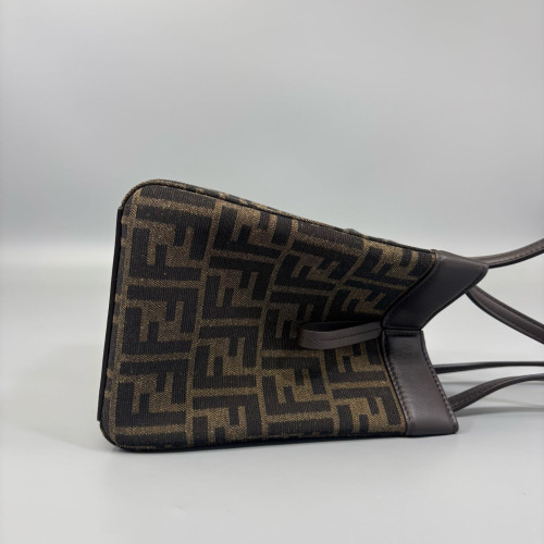 Fendi Mini Origami Zucca Calfskin Brown Dark Brown