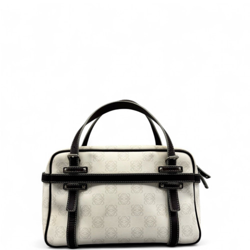 Loewe Handbag Anagram Dark Brown White
