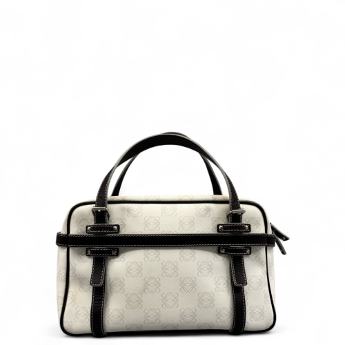 Loewe Handbag Anagram Dark Brown White
