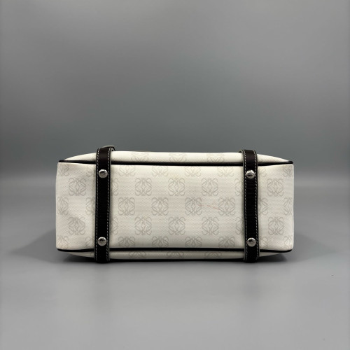 Loewe Handbag Anagram Dark Brown White
