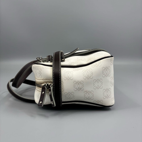 Loewe Handbag Anagram Dark Brown White