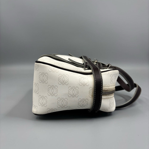 Loewe Handbag Anagram Dark Brown White