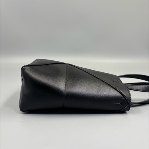 Loewe Mini Puzzle Fold Tote Calfskin Black