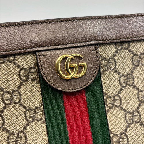 Gucci Web Small Ophidia Chain Shoulder Bag GG Supreme Monogram Beige Brown Green