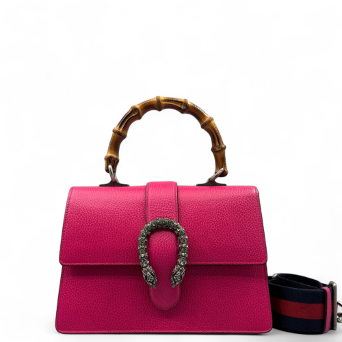 Gucci Bamboo Medium Dioysus Bamboo Top Handle Bag Calfskin Fuchsia