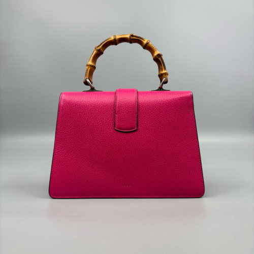 Gucci Bamboo Medium Dioysus Bamboo Top Handle Bag Calfskin Fuchsia