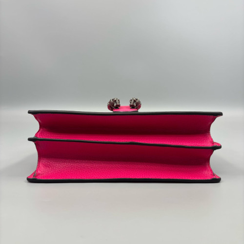 Gucci Bamboo Medium Dioysus Bamboo Top Handle Bag Calfskin Fuchsia