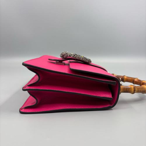 Gucci Bamboo Medium Dioysus Bamboo Top Handle Bag Calfskin Fuchsia