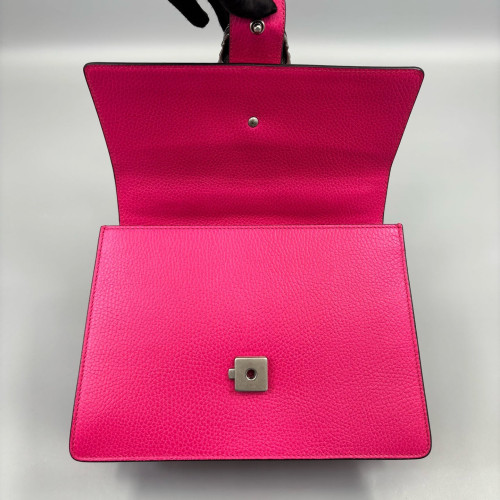 Gucci Bamboo Medium Dioysus Bamboo Top Handle Bag Calfskin Fuchsia