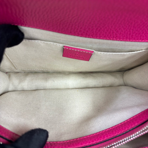 Gucci Bamboo Medium Dioysus Bamboo Top Handle Bag Calfskin Fuchsia