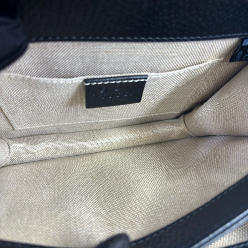 Gucci Small Interlocking G Shoulder Bag Calfskin Black