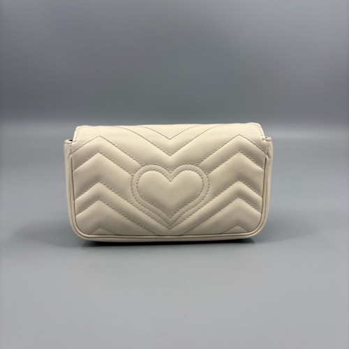 Gucci Diamante Super Mini GG Marmont Calfskin White