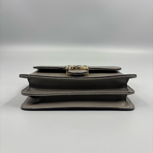 Gucci Small Interlocking G Shoulder Bag Calfskin Grey
