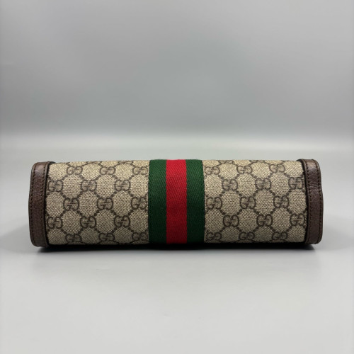 Gucci Web Small Ophidia Chain Shoulder Bag GG Supreme Monogram Brown Green Red