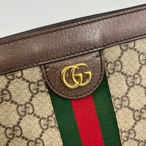 Gucci Web Small Ophidia Chain Shoulder Bag GG Supreme Monogram Brown Green Red