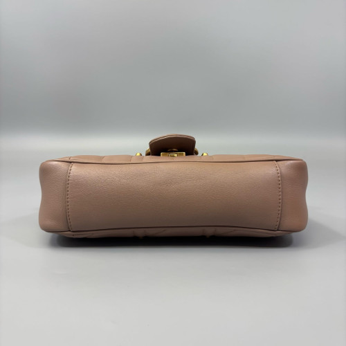 Gucci Matelasse Small GG Marmont Calfskin Natural Tan