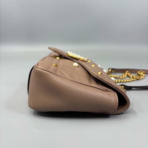 Gucci Matelasse Small GG Marmont Calfskin Natural Tan