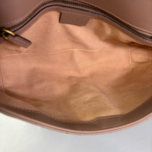 Gucci Matelasse Small GG Marmont Calfskin Natural Tan
