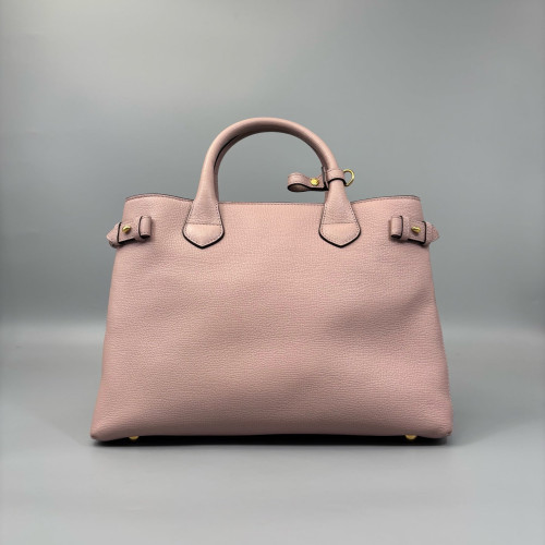 Burberry Medium Banner Tote Calfskin House Check Pink Khaki Beige Burberry Medium Banner Tote Calfskin House Check Pink Khaki Beige