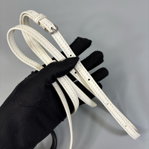 Balenciaga Logo Shopping Phone Holder Calfskin White Black