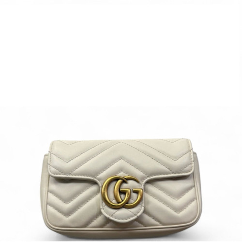 Gucci Matelasse Mini GG Marmont Calfskin White