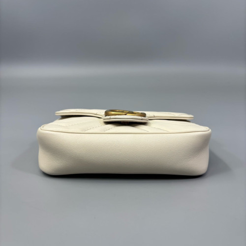 Gucci Matelasse Mini GG Marmont Calfskin White