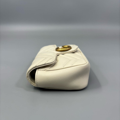 Gucci Matelasse Mini GG Marmont Calfskin White