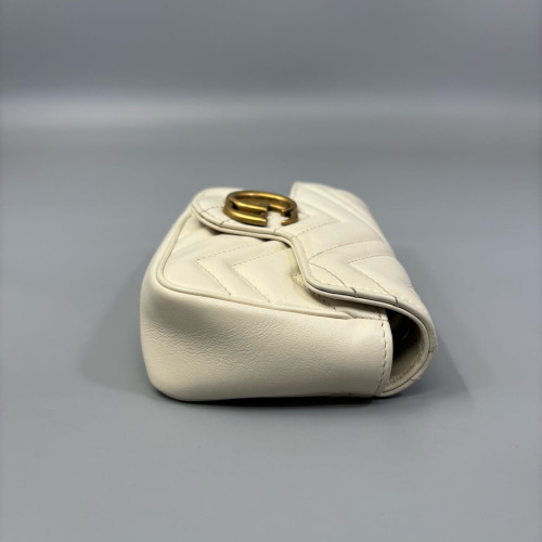 Gucci Matelasse Mini GG Marmont Calfskin White