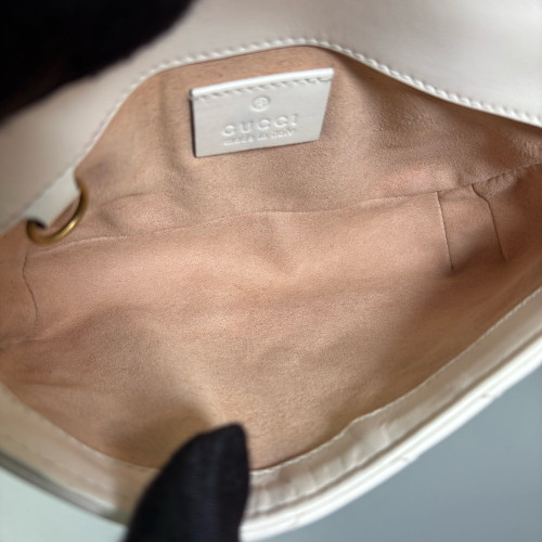 Gucci Matelasse Mini GG Marmont Calfskin White