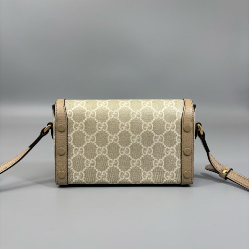 Gucci Mini Horsebit 1955 GG Supreme Monogram Beige Clair