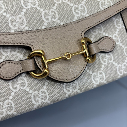 Gucci Mini Horsebit 1955 GG Supreme Monogram Beige Clair