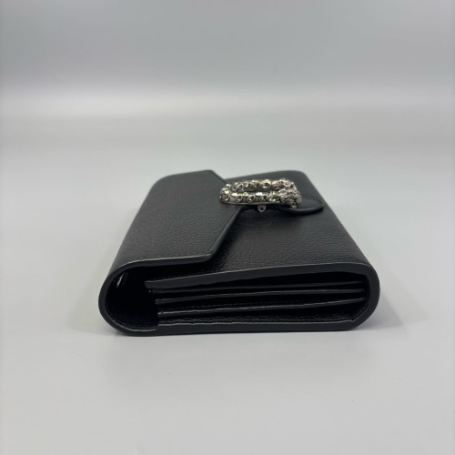 Gucci Mini Dionysus Chain Wallet Grained Calfskin Black