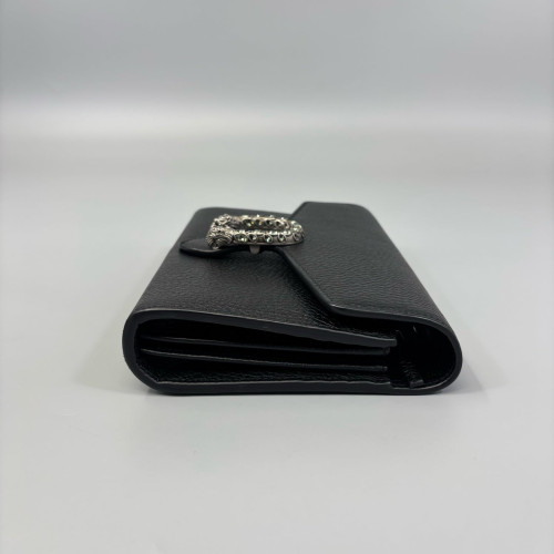 Gucci Mini Dionysus Chain Wallet Grained Calfskin Black