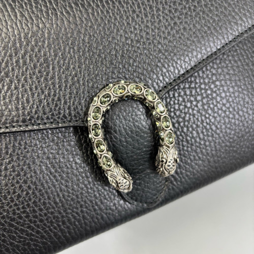 Gucci Mini Dionysus Chain Wallet Grained Calfskin Black