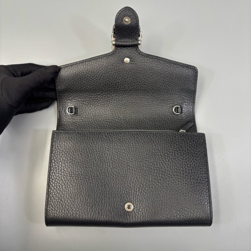 Gucci Mini Dionysus Chain Wallet Grained Calfskin Black